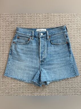 Aritzia Denim Forum Medium Blue High-Rise Jean Shorts